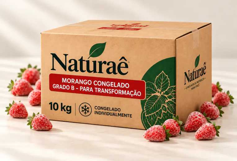 Caixa de 10 kg Grado B de morango congelado para transformação